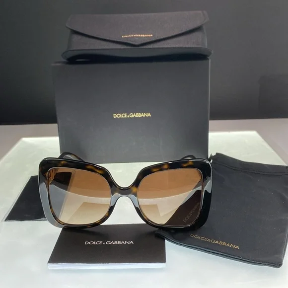 New Authentic Dolce & Gabbana DG6193U 502/13 Sunglasses Women's Havana/Brown